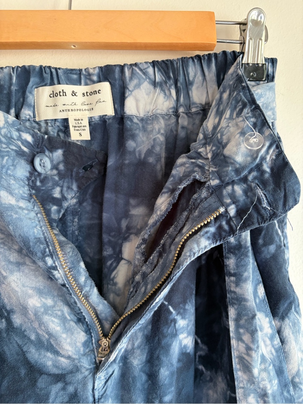 Cloth & Stone for Anthropologie Blue Tie Dye Pants Size S - Picture 3 of 5